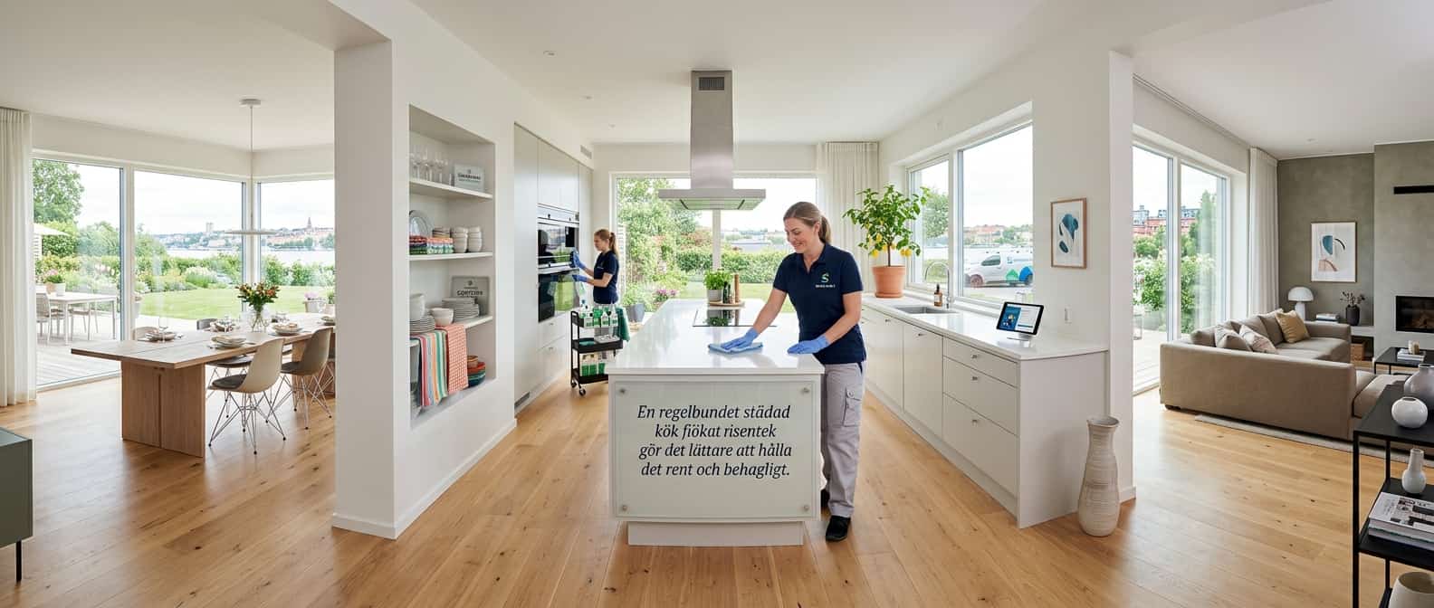 Professional home cleaning of a modern kitchen